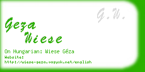geza wiese business card