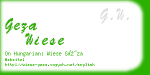 geza wiese business card